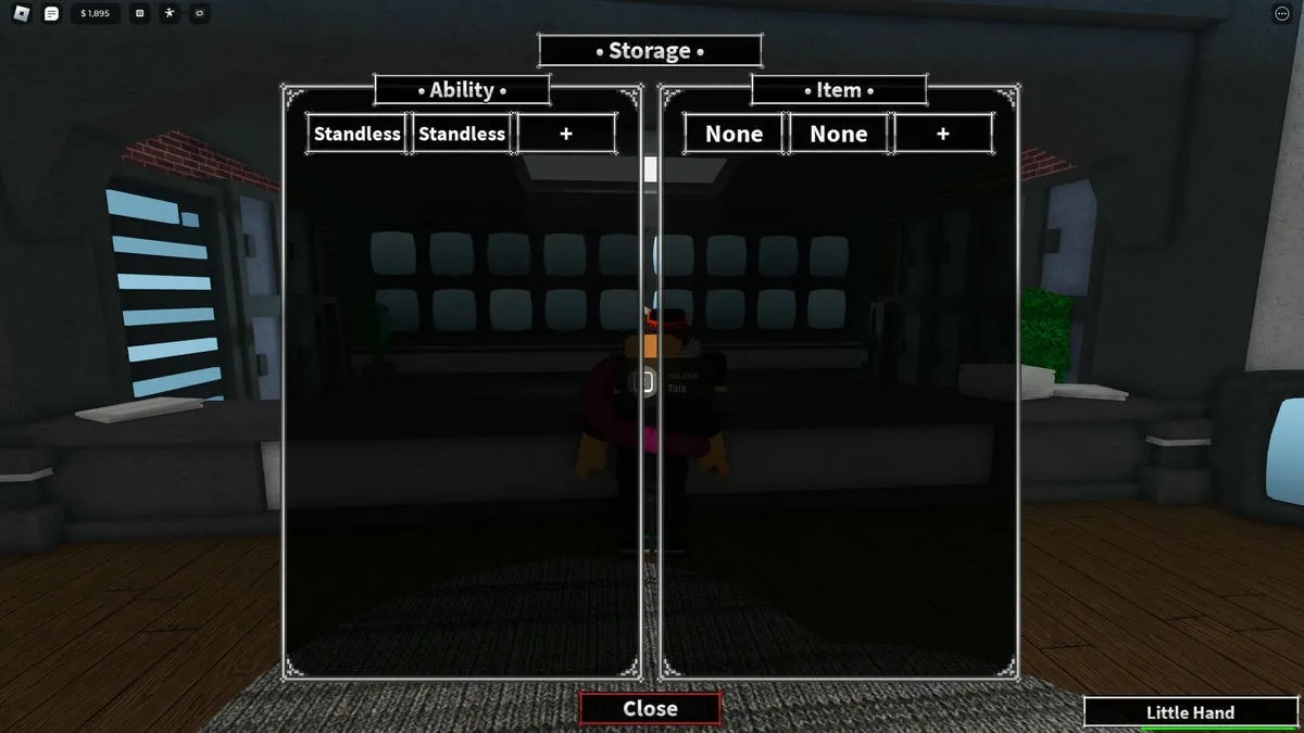 Using the Storage menu at Memo Service in Heaven Stand