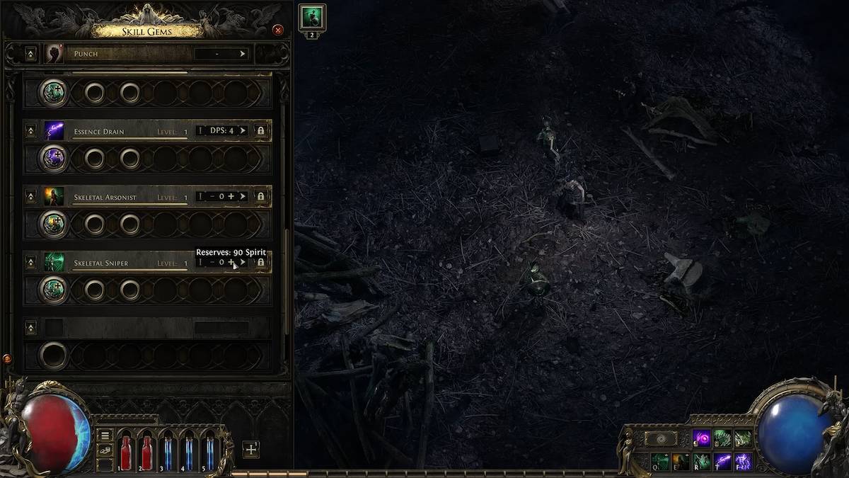 Tính năng đá kỹ năng trong Path of Exile 2.