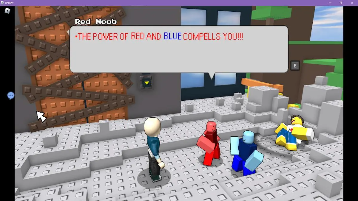 Avatar about to get in a fight in Block Tales on Roblox