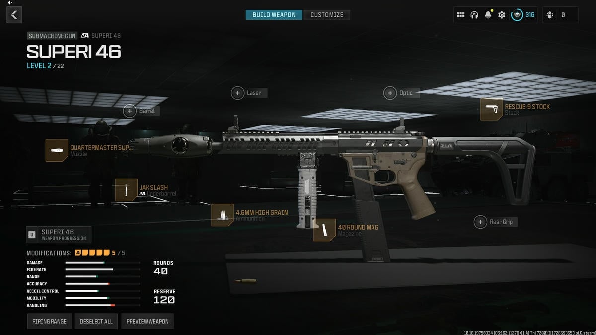 Call of Duty Warzone weapon build for Superi 46