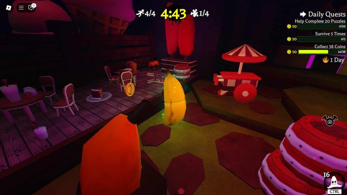 Quả bí trong khu vực ngoài trời ở Banana Eats trên Roblox.